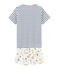 Boys' Ribbed Cropped Pyjamas MARSHMALLOW white/MULTICO white