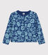 Girls' Printed Quilted Tube Knit Cardigan