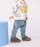 Babies' penguin-print cotton sweatshirt MILK /MULTICO