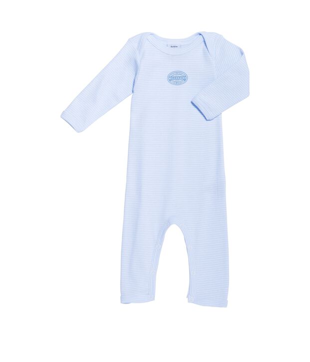 Baby boy long-legged bodysuit in milleraies stripe blue/white