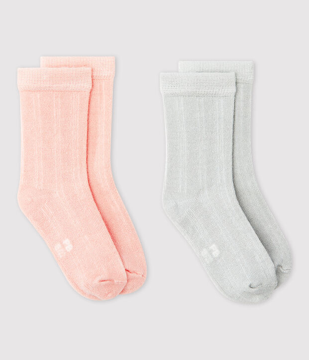 Baby Girls' Striped Socks - 2-Pack multicolor