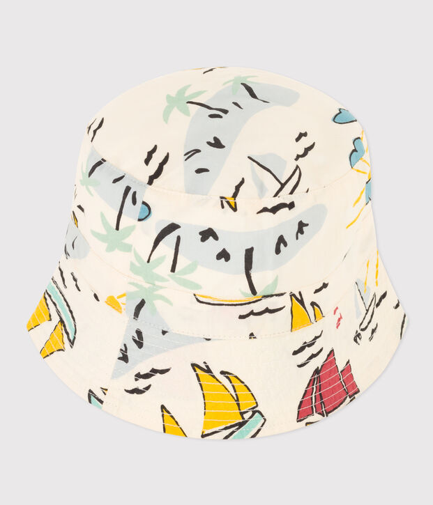 Baby's Poplin Explorer Sun Hat Ecru/multicolor