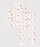 Very fitted children's pajamas in printed cotton MARSHMALLOW /PEONIA /MULTICO