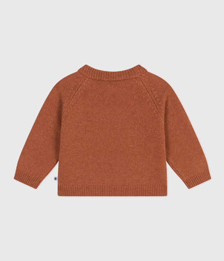 Babies' Wool/Recycled Nylon Knit Cardigan brown