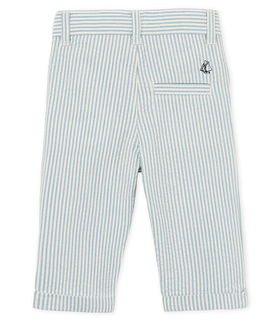 Baby boys' striped trousers FONTAINE blue/MARSHMALLOW white
