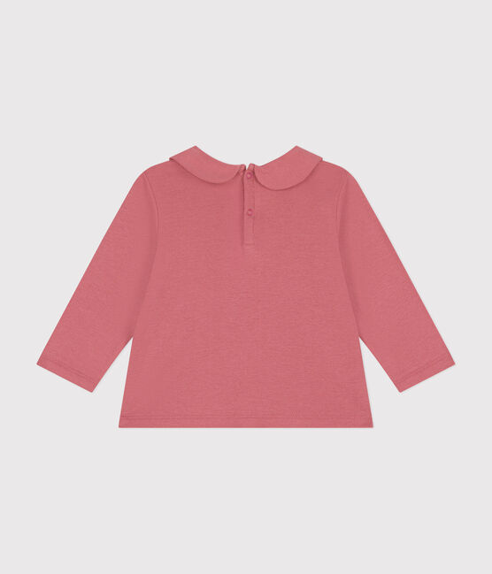 Babies' cotton blouse with a collar ROSEWOOD pink