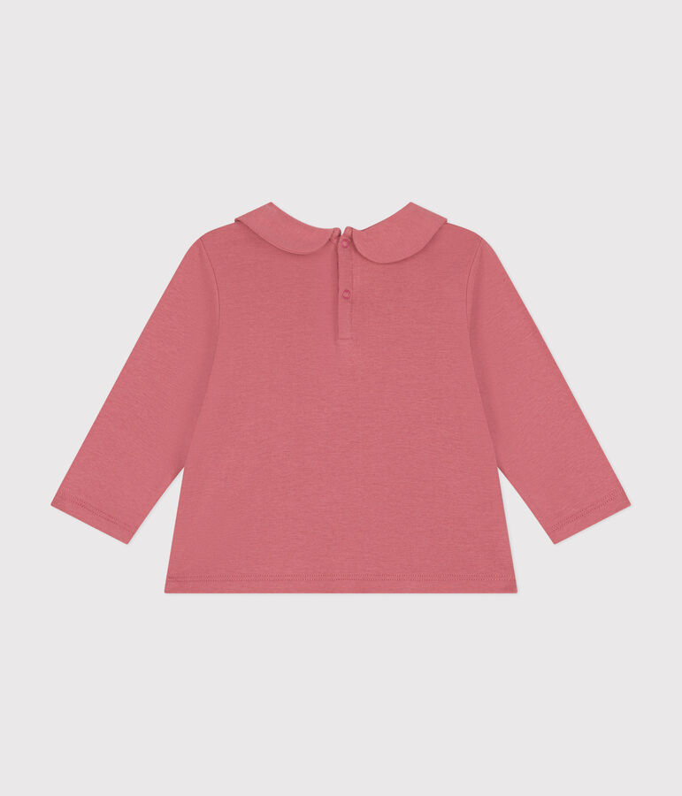 Babies' cotton blouse with a collar ROSEWOOD pink