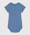 Babies' Short-Sleeved Cotton Bodysuit with Peter Pan Collar BEACH blue