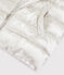 Girls' velvet puffer jacket ARGENT grey