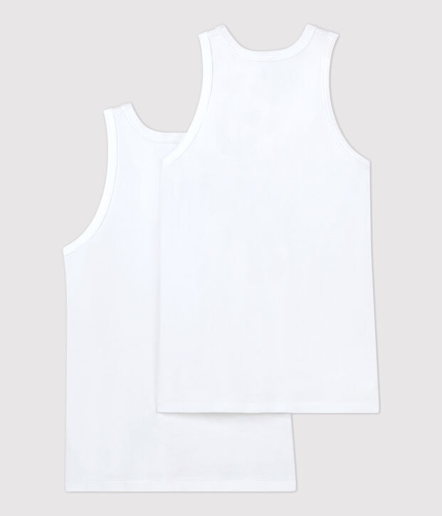 Boys' White Organic Cotton Vests - 2-Pack multicolor