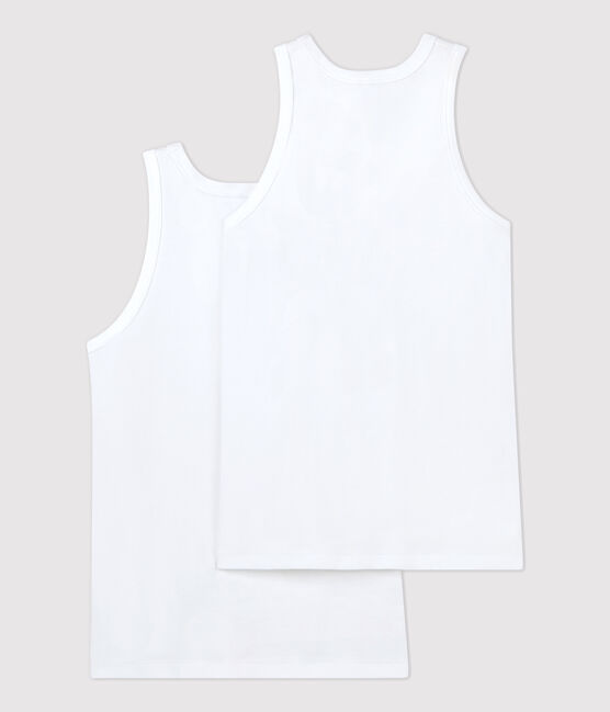 Boys' White Organic Cotton Vests - 2-Pack variante 1