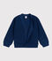 Girls' cotton fisherman's rib cardigan INCOGNITO blue