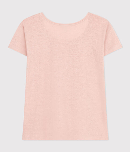 Women's Straight Round-Neck Linen T-Shirt SALINE pink
