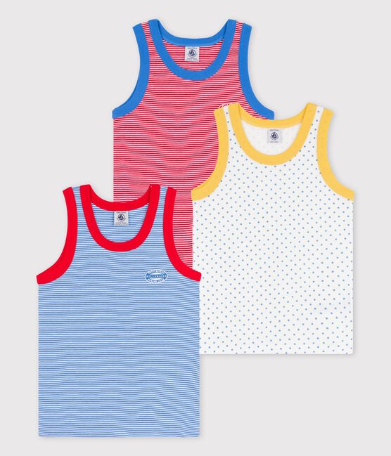 Boys' Pinstriped Organic Cotton Vests - 3-Pack variante 1