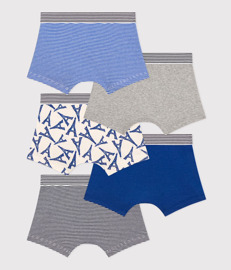Boys' Paris Cotton Boxer Shorts - 5-Pack multicolor