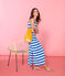 Women's sleeveless dress RIYADH blue/MARSHMALLOW white