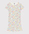 Girls' Floral Cotton Short Pyjamas MARSHMALLOW white/MULTICO white