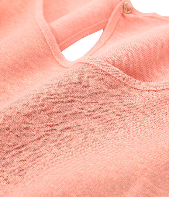 Women's iridescent linen sleeveless top ROSAKO pink/COPPER pink