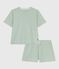 Women's short stripy cotton pyjamas SAULE /MARSHMALLOW