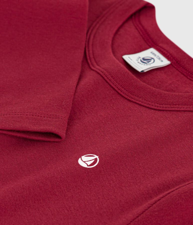 Children's long-sleeved plain cotton T-shirt red