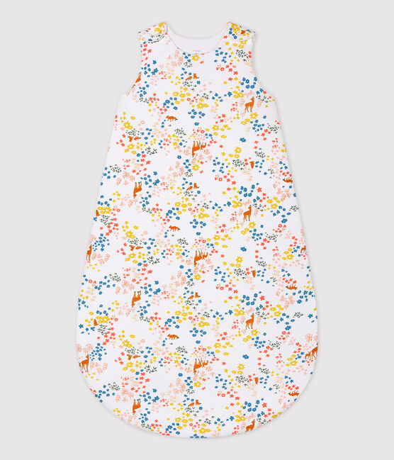 BABIES' FLORAL ORGANIC COTTON TOG 2-RATED SLEEPING BAG MARSHMALLOW white/MULTICO white