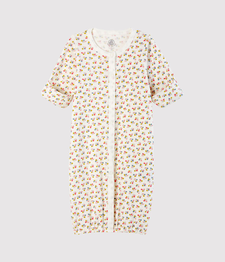 Babies' Ribbed Jumpsuit/Sleeping Bag white/multicolor