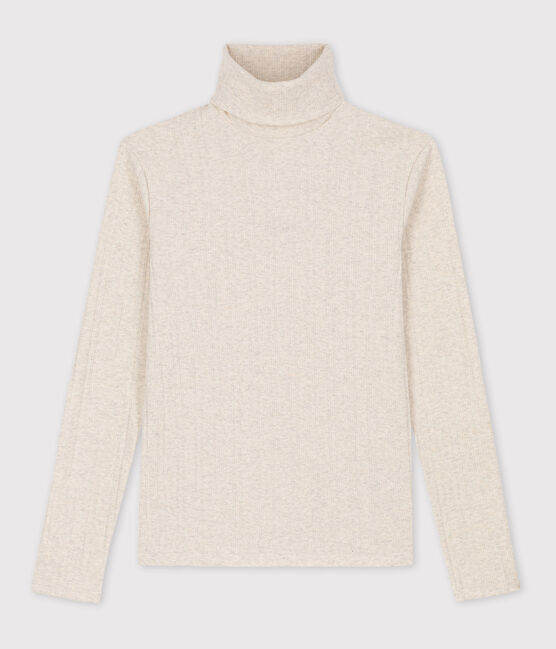 Iconic Roll Neck Patterned Knit T-shirt MONTELIMAR CHINE beige