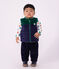 Babies' sleeveless reversible sherpa velour puffer jacket blue/multicolor