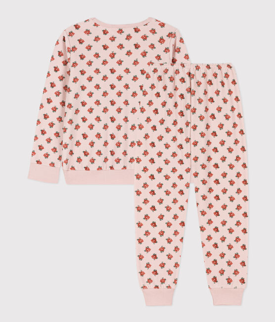Girls' Floral Velour Pyjamas SALINE pink/MULTICO white