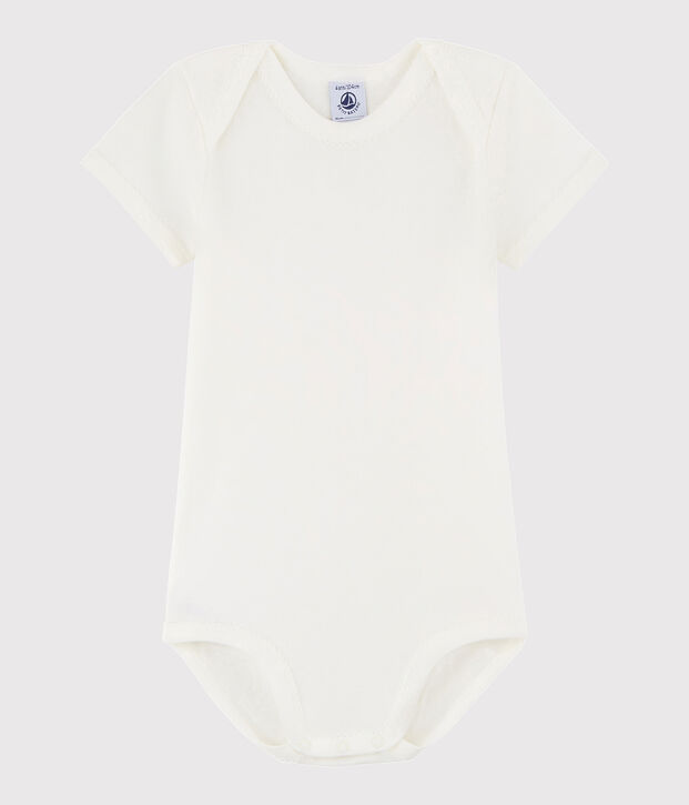 Baby Girls' Short-Sleeved Bodysuit Lait white