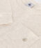 Boys' long-sleeved slub jersey T-shirt MONTELIMAR CHINE beige