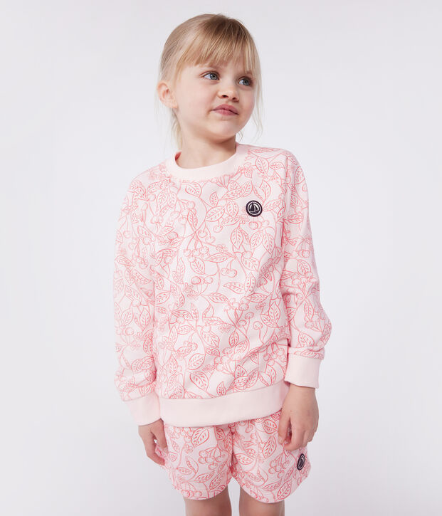 Children's printed cotton sweatshirt pink/red