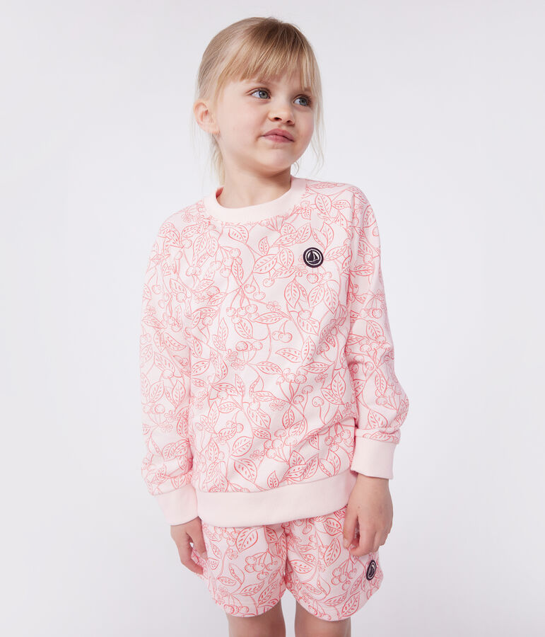 Children's printed cotton sweatshirt pink/red