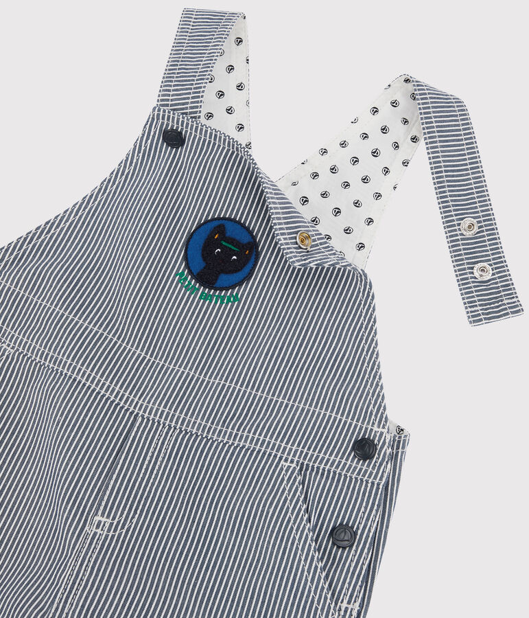 Babies' Canvas Dungarees blue/white