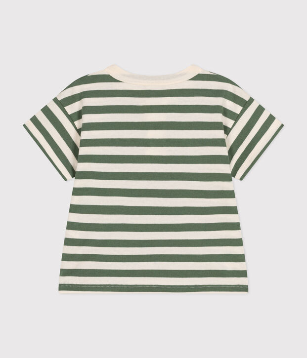 Babies' Short-Sleeved Jersey T-Shirt green/ecru