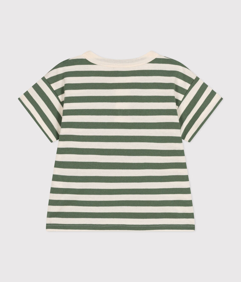 Babies' Short-Sleeved Jersey T-Shirt green/ecru