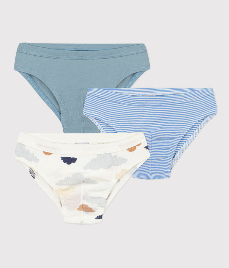 Boys' Cloud Patterned Cotton Briefs - 3-Pack multicolor