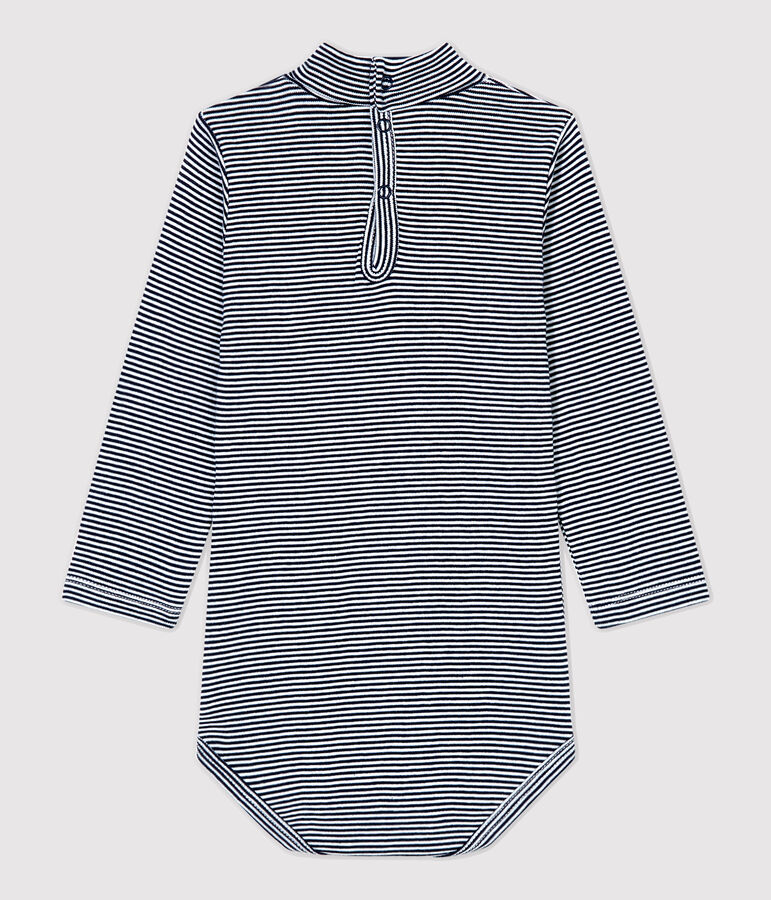 Babies' Cotton Bodysuit blue/white