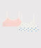 Girls' Heart Patterned Cotton and Elastane Bralettes - 2-Pack variante 1