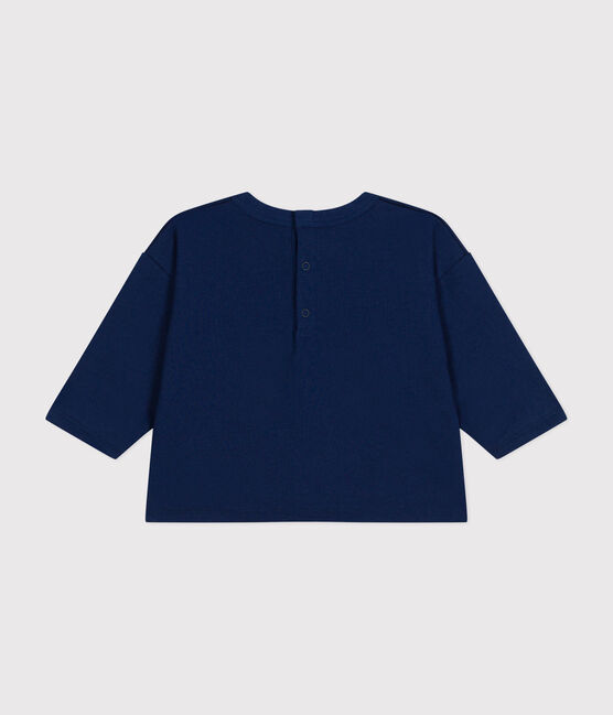 Babies' long sleeved T-shirt in fine jersey MEDIEVAL blue