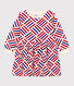 Girls' Long-Sleeved Patterned Fleece Dress