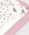 Pack of babies' long-sleeved blueberry-print cotton bodies multicolor