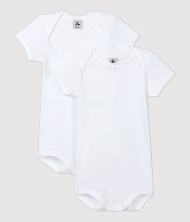 Babies' White Short-Sleeved Bodysuit &ndash; 2-Pack multicolor