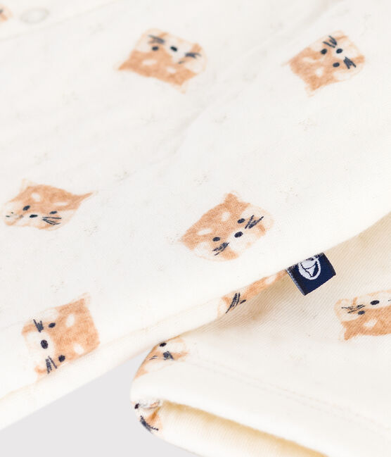 Babies' red panda-print cotton playsuit MILK /MULTICO
