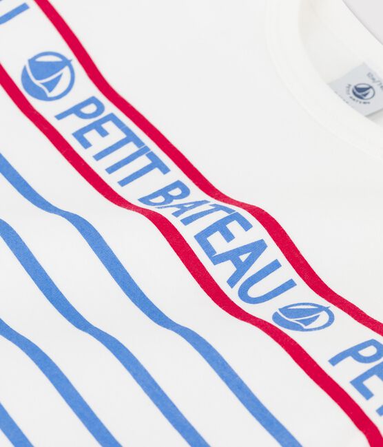 Babies' Long-Sleeved Jersey T-Shirt MARSHMALLOW white/BRASIER blue