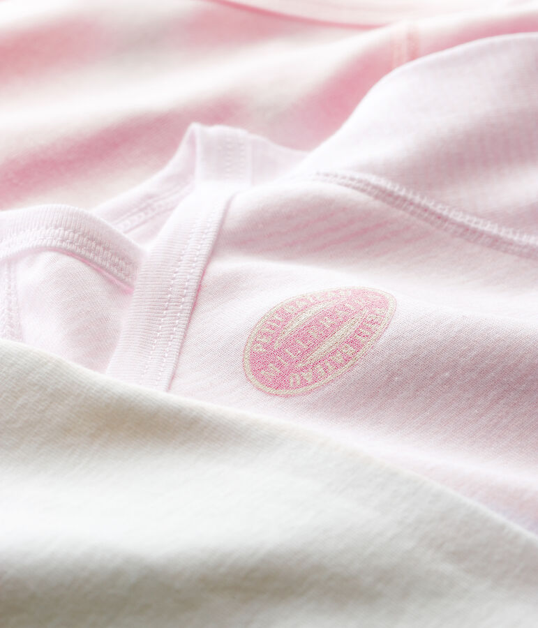 Babies' Pinstriped Long-sleeved Wrapover Organic Cotton Bodysuits - 3-Pack multicolor