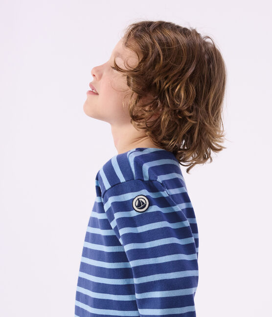 Children's stripy cotton Breton top CREPUSCULE /FLO