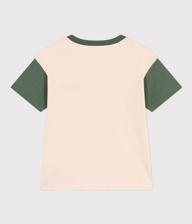 Boys' Printed Jersey T-shirt Ecru/green