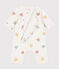 Long cotton onesie for baby MARSHMALLOW white/MULTICO white