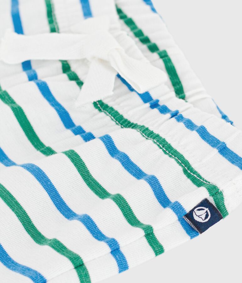 Babies stripy cotton shorts in two colours white/multicolor